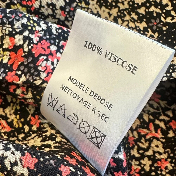 La Petite Francaise Floral Print Mini Dress Gold Trim Size 36 Small Women's - Picture 11 of 12